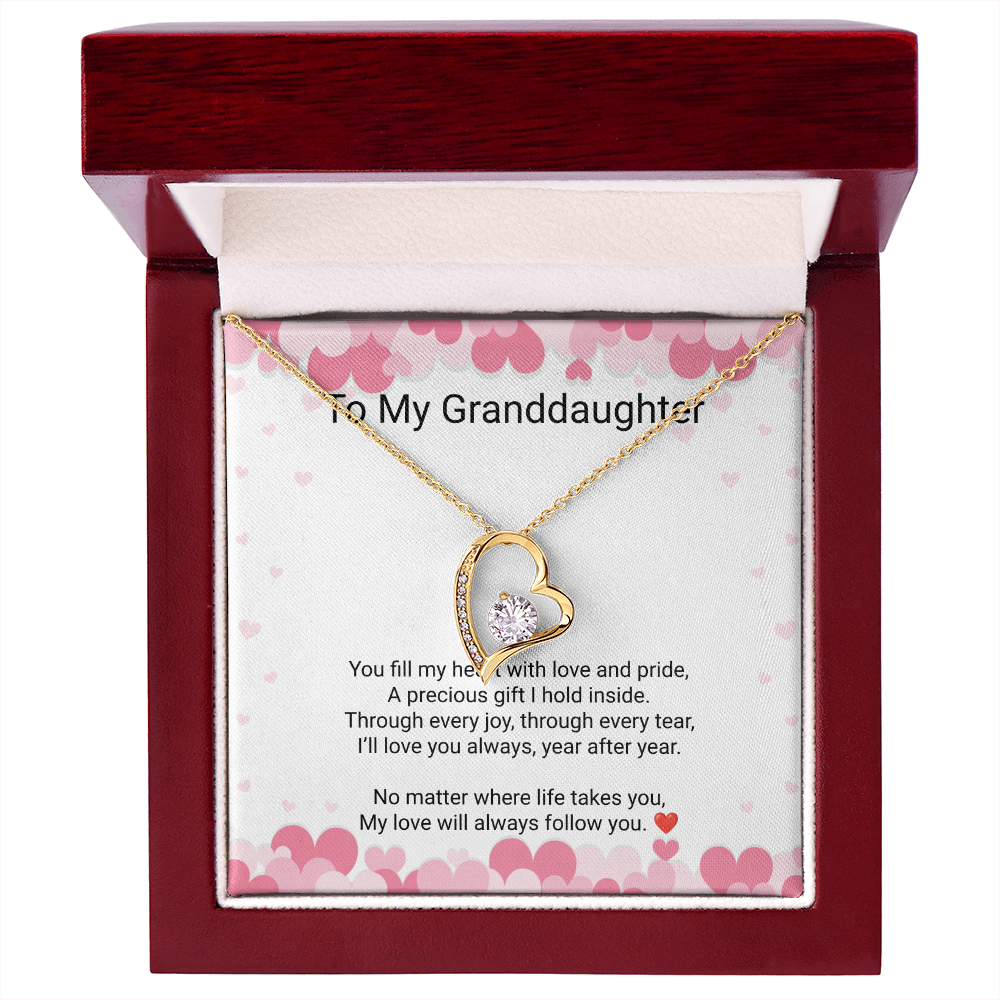 Granddaughter Forever Love Necklace – Heartfelt Gift from Grandma