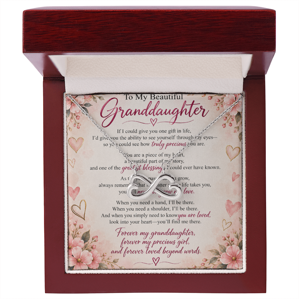 Granddaughter Endless Love Necklace – Yellow & White Gold Gift from Grandma