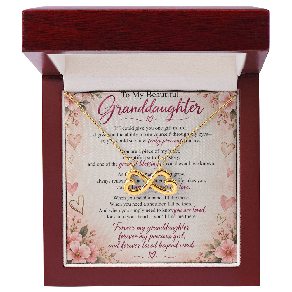 Granddaughter Endless Love Necklace – Yellow & White Gold Gift from Grandma