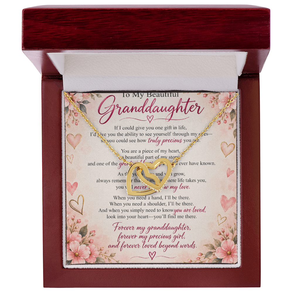 Granddaughter Interlocking Hearts Necklace – Heartfelt Gift from Grandma