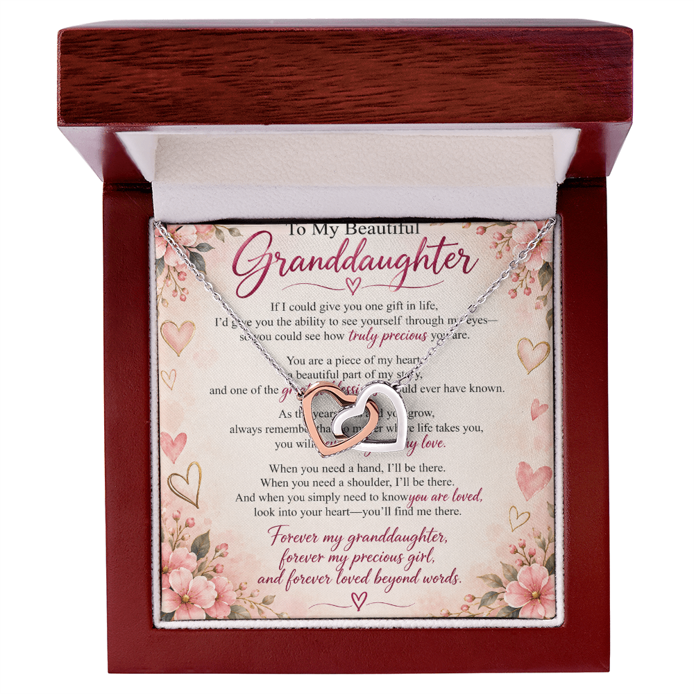 Granddaughter Interlocking Hearts Necklace – Heartfelt Gift from Grandma