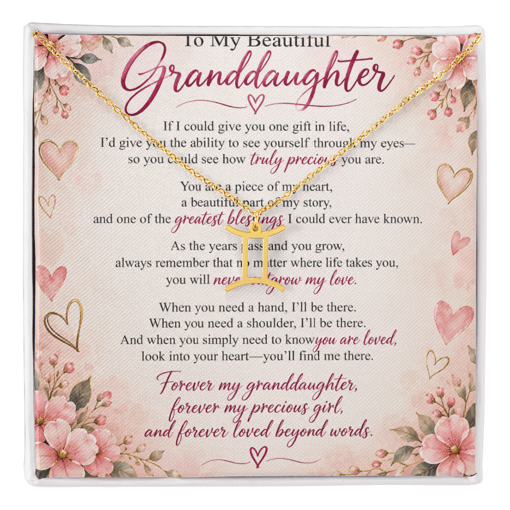 Granddaughter Zodica Symbol Necklace – Meaningful Gift from Grandma