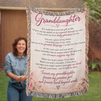 Granddaughter Artwork Heirloom Woven Blanket – Personalised Gift from Grandma